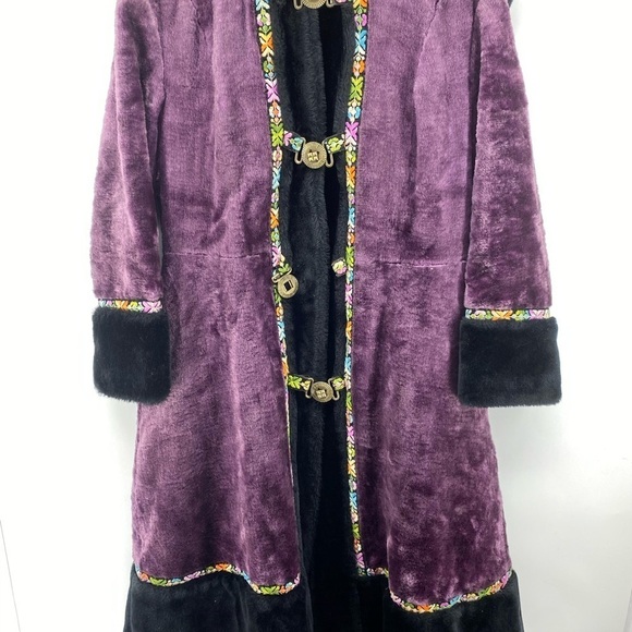 Vintage 1960’s Niccolini Medium Purple Black Faux Fur Penny Lane Coat Re… - Picture 3 of 15